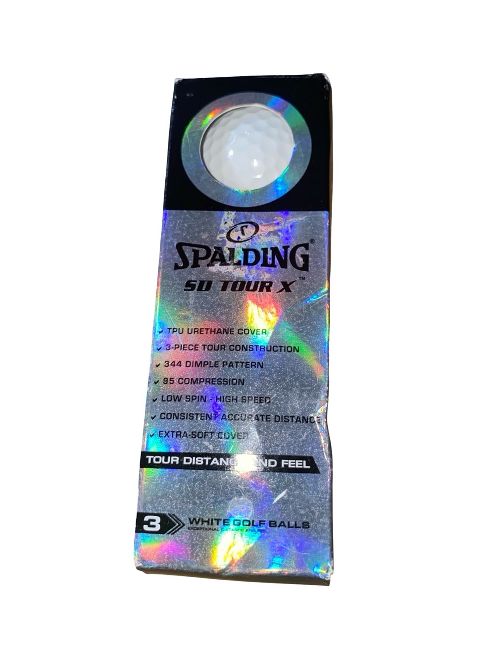 Spalding SD Tour X Golf Balls 3-Pack Sleeve White 3-Piece TPU Urethane